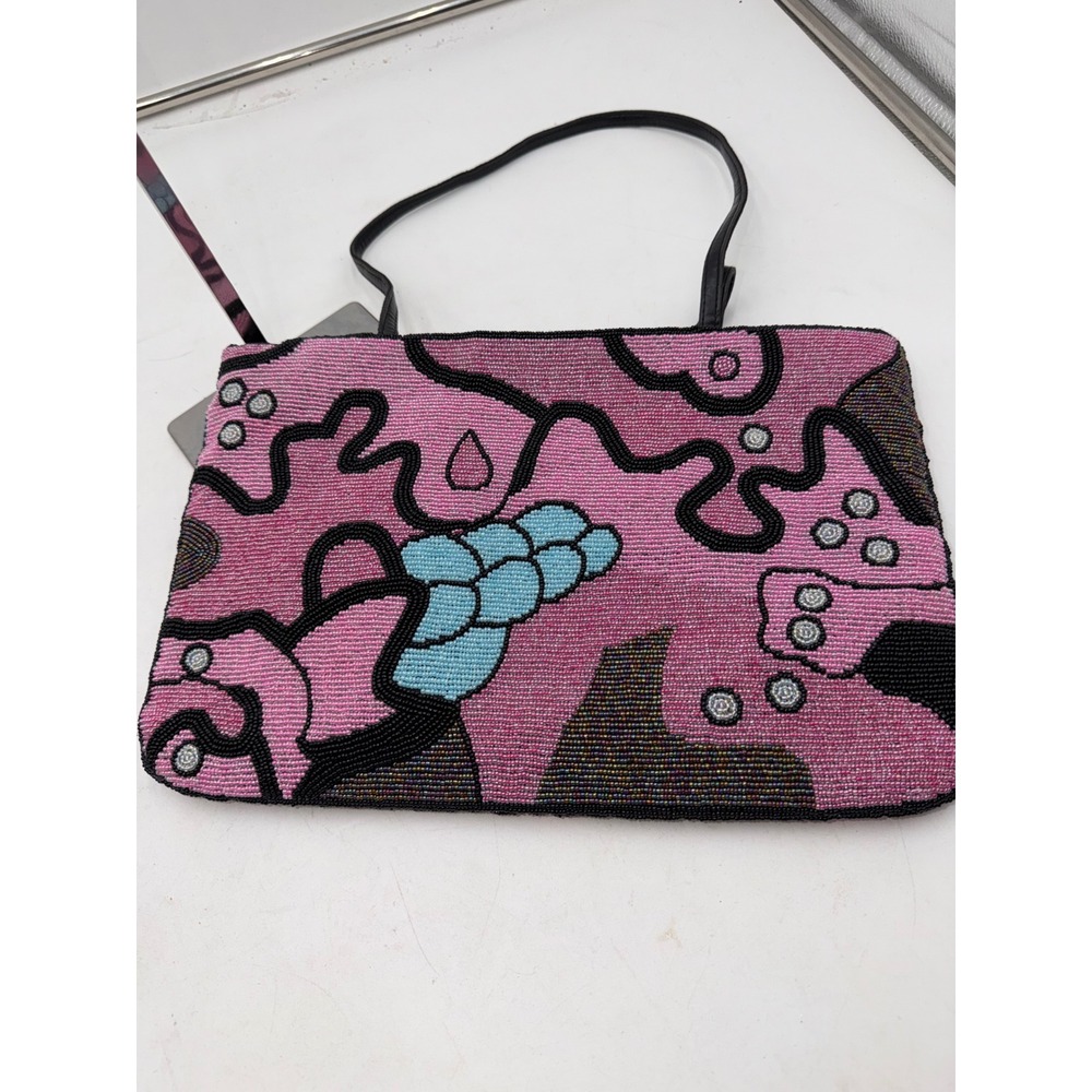 Another Y & S Original Hand Beaded Abstract Art Shoulder Tote Glass Seed Bead - Picture 11 of 12